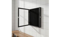 Pin Display Case with Hinged Door Wall-Mounted Shadow Box with Glass Front Rectangular Shadow for Collectors, Home Decor, Office