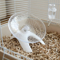 Silent Hamster Wheel and 18cm Hamster Wheel, Syrian Hamster Accessories for Dwarf Breeds, Flying Saucer Spinner with Stand-Alone Base