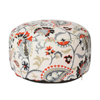 Vintage and elegance Round serpentPrint Pouf adaptable Mandala Pillow with fringed tasselss Thick and Comfortable Floor Seating plush feel for Meditators, stretching Practitioners, Adults, Bay area, Living Room, Bedroom, Meditation Space