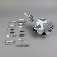 Interchangeable Parts SU-57 Fighter Jet Model Highly Detailed 1/100 Scale Diecast Airplane for Aviation Enthusiasts, Desk Decoration