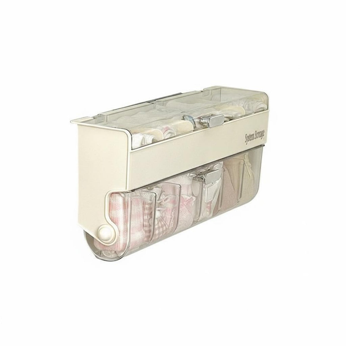 Dustproof Underwear and Sock Storage Container Space-Saving Wall Mounted Underwear Organizer Removable Dividers for Women, Wardrobe, Bedroom