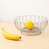 Stainless Steel Fruit Basket, Hollowed Out Fruit Bowl for Dining Table, Modern Minimalist Polished Silver Metal Fruit Bowl, 26cm
