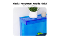 Transparent Look 2-Tier C-Shaped End Table Modern design Storage Rack Multi-Functional Household Furniture multipurpose Use for Apartment Dwellers, Homeowners, Students, Living Room, Small Spaces, Home Office, Next to Sofa