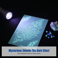 Lace Cutout Temporary Tattoo Sticker, Luminous, Finger, Water Application