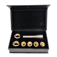 Threaded Trumpet Mouthpiece with Adapter Rings Polished Interchangeable Trumpet Mouthpiece Compact Musical Accessory Space-Saving for Travel