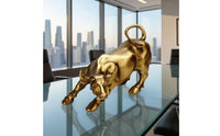 Bull Figurine Carved Bull Statue Modern for Executives, Bookshelf