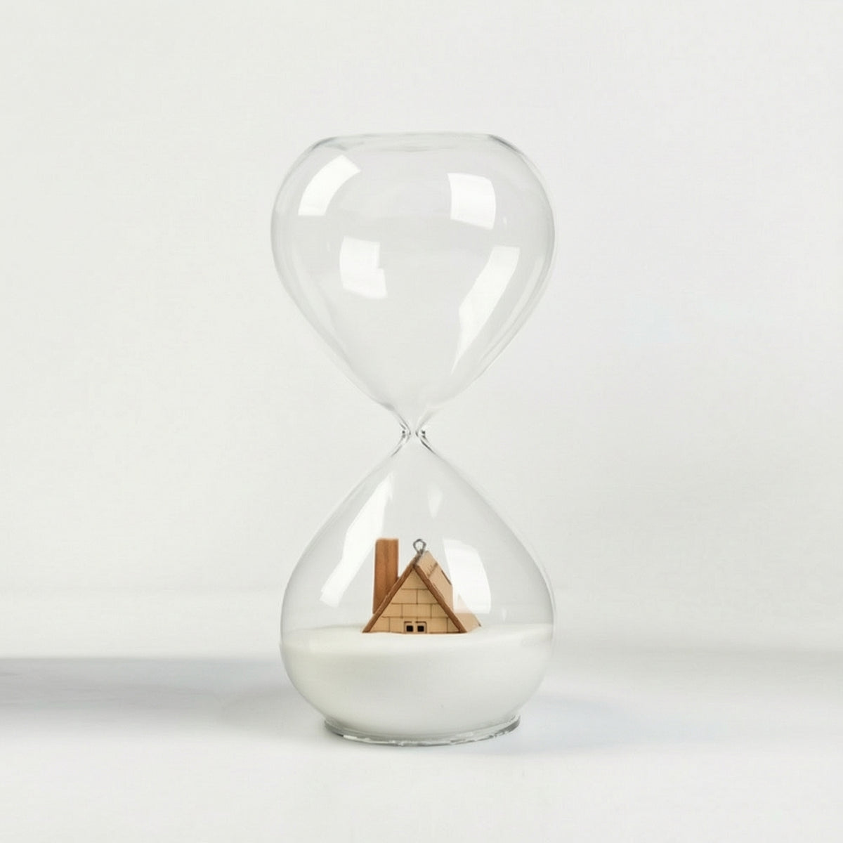 Decorative 60-Minute Hourglass Elegant Hourglass with Wooden House Large Sandglass Modern for Reading