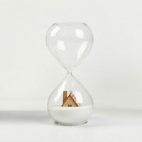 Decorative 60-Minute Hourglass Elegant Hourglass with Wooden House Large Sandglass Modern for Reading