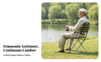Foldable Foldaway Stool with spinerest Lightweight Folding Chair space-saving Design Portable Seat long-Finaling for Anglers, Seniors, Fishing, Outdoors, Camping, Picnics