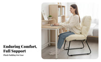 Soft and Comfortable Curved spine Armless Chair Modern aesthetic Vanity Stool Space Saving Indoor Seating Easy Assembly for Students, Home Workers, Young Adults, Dorm Room, Bedroom