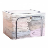 Transparent viewing panel Foldable textile Box Large Capacity foldable Shelf container Stackable Closet Organizer Reinforced Handles for Students, homeowners, Bedroom, Moving House, Dorm Room, Under Bed