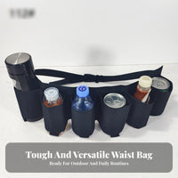 Hands-Unrestricted Beer Can Holder Belt Quick Release Buckle 6 Pack Beer Belt Portable for Tailgaters, Cleaners, Tailgating, Parties