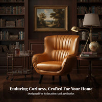 traditional design Highspine Club Chair Ergonomic Comfort Upholstered highspine design Armchair Sturdy Construction Lounge Seat Soft paddinging for Homeowners, Readers, Seniors, Living Room, Home Office, perusing corner, Bedroom