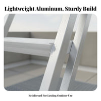 Outdoor Aluminum Staircase Lightweight Fixed Ladder with Handrails Rust-Resistant Fire Exit Stairs for Property Managers, Adults, Rooftop, Attic