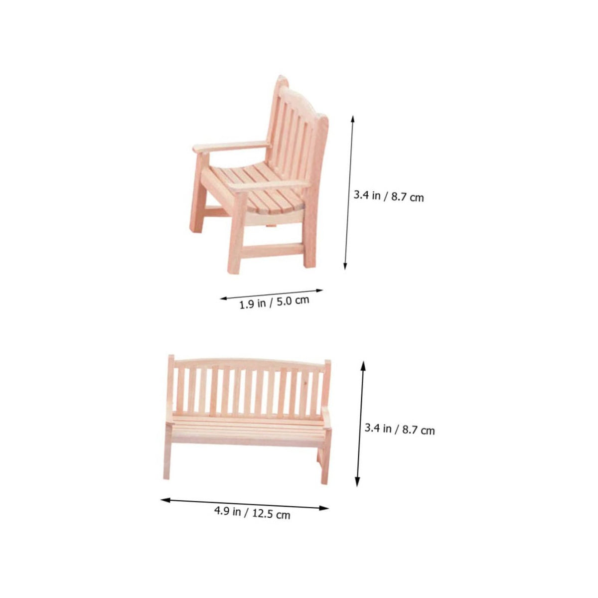 Photography Prop 1:12 Scale Wooden Bench DIY Paintable Miniature Wooden Bench Realistic Feature 1:12 Scale Furniture Artisan-Made for Crafters, Dioramas, Model Scenes, Craft Projects