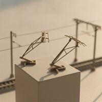 2 Pieces HO Scale Model Train Pantograph DIY Pantograph Kit Easy to Install Locomotive Accessory Sturdy for Railroad Hobbyists
