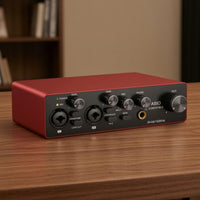 Audio Stream input/output Compatible USB Audio Interface Phantom Power Audio Interface with Combo Inputs Desktop External Sound Card Compact for Musicians, Vocalists, Home Studio