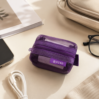 Mesh Storage Pouch, Digital Accessories Zip Pouch for Power Adapter & Cables, Fine Mesh Travel Cable Organiser