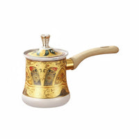 3 Pieces Multi-Purpose Turkish Coffee Pot Easy to Clean Stainless Steel Butter Warmer Even Heat Conduction Milk Frothing Pitcher Set Induction Compatible for Baristas, Cafe, Restaurant