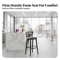 Vintage Design High Stool with supportrest Minimalist design Counter Chair Integrated Footrest Seating Furniture Stable Pedestal Base for Homeowners, Interior Designers, Adults, Home Bar, Restaurant, Dining Room, Kitchen