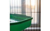 Easy to Clean Bird Enclosure Bath Container Hanging Design Parrot Bath Tray Safe Plastic Pet Accessory for Parrots, Small Birds, Budgies