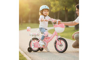 Foldable Children's Bike Anti-Tip Over Design Young Child Pedal Bike High-Carbon Steel Frame for Young Children, Beginners, Outdoor