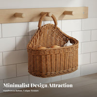 Space Saving Woven Wall Basket Large Capacity Woven Hanging Basket Multifunctional for Homeowners, Decorators, Bathroom, Dorm Room, Bedroom