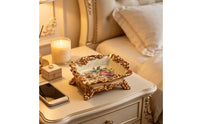 Antique-Inspired Decorative Ornate Tabletop Vintage-Style Vessel Floral for Smokers, Collectors, Coffee Table, Living Room, Office