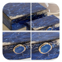 2 Pieces Jewelry Box with Hinged Lid Decorative Velvet Lined Jewelry Box Sturdy Display Case for Vanity