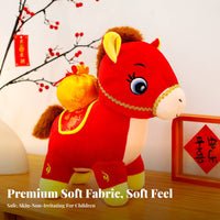 Chinese Astrological Horse Doll Auspicious Design Chinese New Year Horse Stuffed Season Holiday Stuffed Souvenir Festive