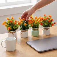 Mini Artificial Lavender Potted Plants with Hemp Rope