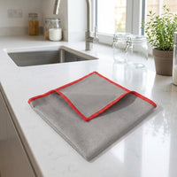 Lint-resistant Microfibre Cloth, 30x30cm Microfibre Cloth for Kitchen and Bathroom, Machine Washable Cleaning Cloths with Stitched Edges
