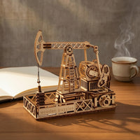 Oil Well Model with Base STEM 3D Wooden Puzzle No Glue Required Wooden Model Kit for Office