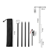 Telescopic Camping Lantern Stand Detachable Lamp Pole with Ground Stake Compact Light Pole with Double Hook Sturdy for Backyard