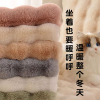 加厚仿兔毛绒坐垫冬季保暖防滑方垫椅子圆凳座椅餐椅换鞋凳垫子短