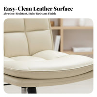 Height Adjustable Armless Rolling Chair with Ribbed Back 360-Degree Swivel Upholstered Armless Rolling Chair High-Density Cushion Vanity Stool Internationally Certified Gas Lift for Home Office Workers, Students, Adults, Study Room, Bedroom