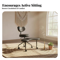 Supports Active Sitting Cross-Legged Floor Seat Promotes Healthy Posture Ergonomic Seating multi-purpose Use Meditation Stool Thickly Padded padding for mindful movement Practitioners, Office Workers, Living Room, perusing corner, Studying, Desk Work