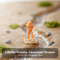 Scale Model Person Collectible Unpainted Backpacker Figurine Tiny Human Figurine Highly Detailed Small Scale Human Model