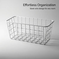 Bathroom Storage Baskets Wall Mounted with No Drill for Renters, Iron Wire Hanging Organiser for Kitchen Organisation