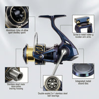 Screw-in Handle Fishing Reel with Shallow Spool left/right Interchangeable Metal Fishing Reel Sleek Compact for Anglers