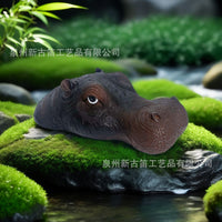Floating Hippo Head Decoration for Pond