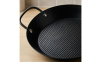 Base Round Stainless Steel Frying Pan Flat Wide Surface Shallow Nonstick Pan Induction Ready Double Loop Handle Skillet Easy to Clean for Stovetop