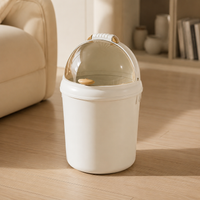 Recycling Bins for Kitchen 11L, Small Cylindrical Waste Paper Bin, Medium Home Rubbish Bin with Rocking Lid