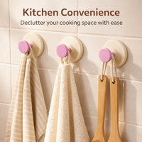 Heavy Duty Suction Cup Hooks for Kitchen, Wall for Door Storage, No Drill Renter Friendly ABS 4 Blue Organizer