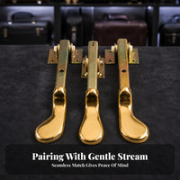 Plated Finish Metal Piano Pedal Assembly Gold-Tone Piano Pedal Assembly Pre-Drilled Instrument Hardware Mounting Brackets