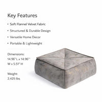 Footstool Pouf Chair Pouffe, Velvet Beanbag Ottoman Round Circle, Living Room Pouf Chair Modern, Velvet Beanbag Ottoman for Bay Window