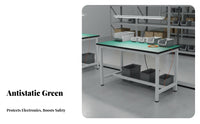 Reinforced Frame Anti-Static Workbench Lockable Drawers Lighted Assembly Table Electronics Repair Desk for Technicians, Engineers, Hobbyists, Factory, Laboratoryoratory Oratory, Garage