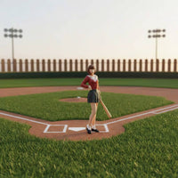 JK Uniform Miniature Scene Figure High Intricate Miniature Girl with Sports Hitting Stick School Uniform Girl Model Exclusive