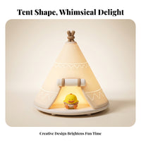 Warm Glow Tent-Shaped Night Light Type-C Charging Silicone Night Lamp Dimmable Home Lighting Portable