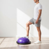 Half-Dome Balance 60cm Balance with Resistance Cord Glossy Half Exercise Ball for Fitness Enthusiasts, Yogis, Home Gym, Pilates Class
